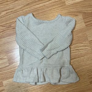 Baby Girls 18 Months Grey Peplum Sweater Top